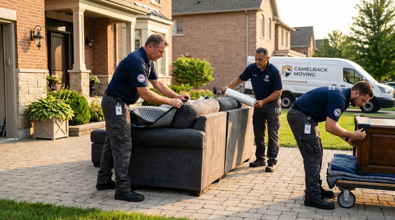 Large estate moving crew wrapping furniture in Salem, WV